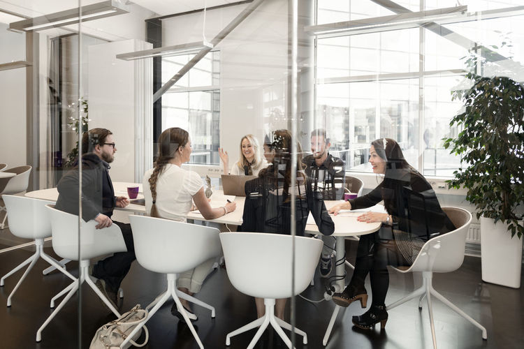 Coworkers at business meeting