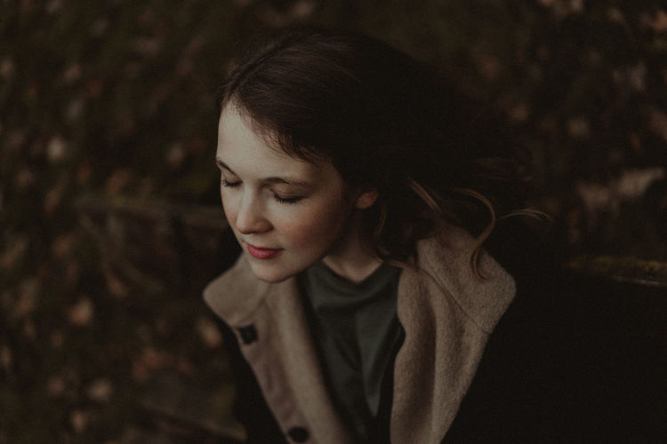 Beautiful Woman Close-up Focus On Foreground Looking Down Nature Night One Person One Young Woman Only Outdoors People Real People Young Adult Young Women