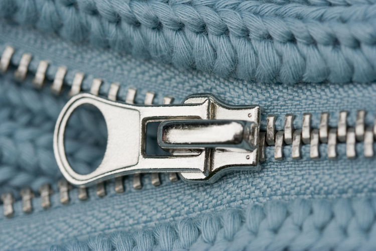 Close up of zipper