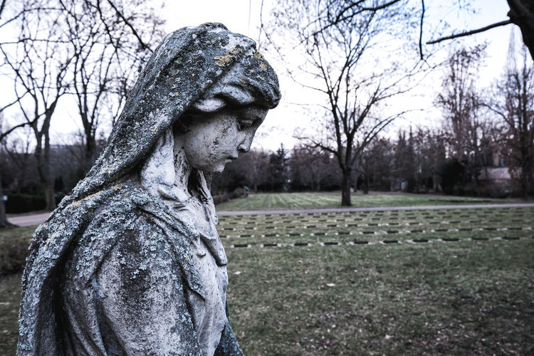 Statue of cemetery in park