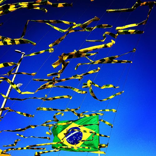 Low angle view of tree against blue sky