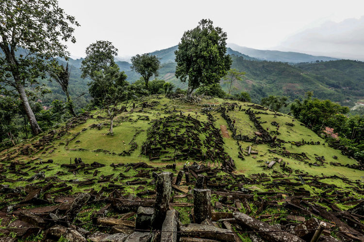 Megalithic site of gunung padang in karyamukti village, campaka district, jianjur, west java.