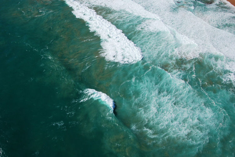 High angle view of sea waves