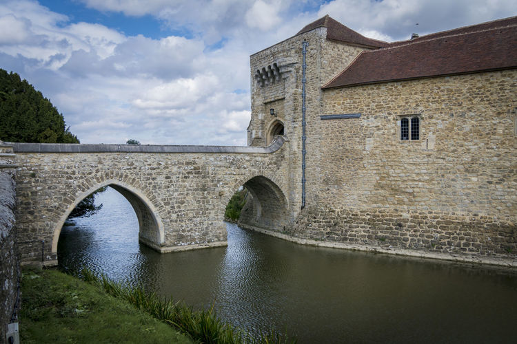 View of the gatehouse and bridge of leeds castle, kent, uk