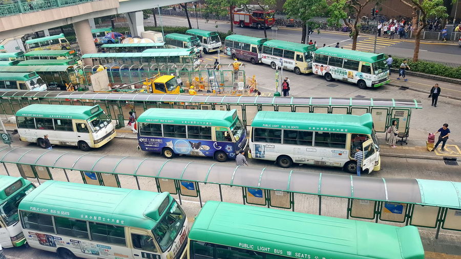 High angle view of traffic on road