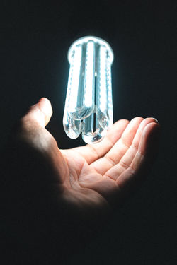 CLOSE-UP OF PERSON HAND HOLDING LIGHT BULB