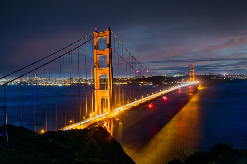 View of golden gate bridge at night