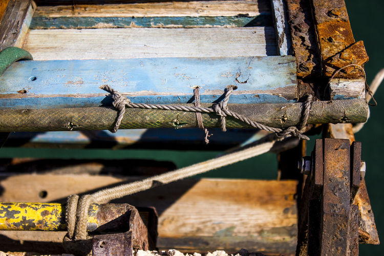 Close-up of rusty wooden door