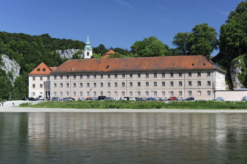 View of buildings by river