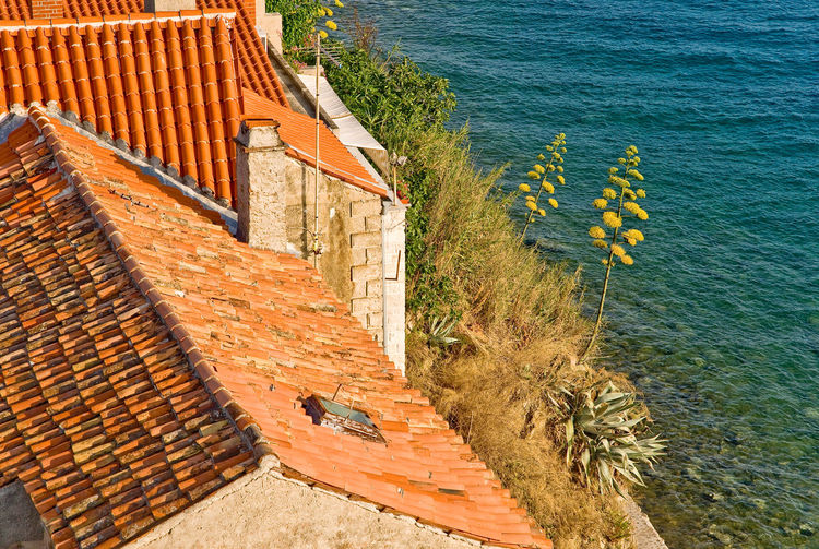 High angle view of building