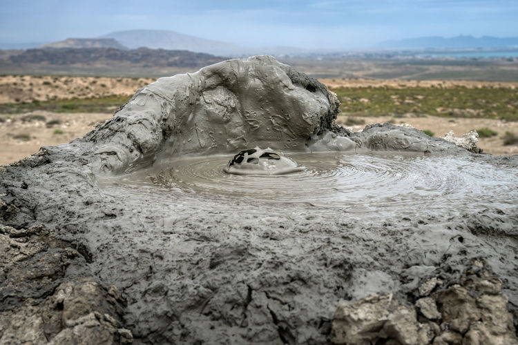 Mud volcano in gobustan, azerbaijan