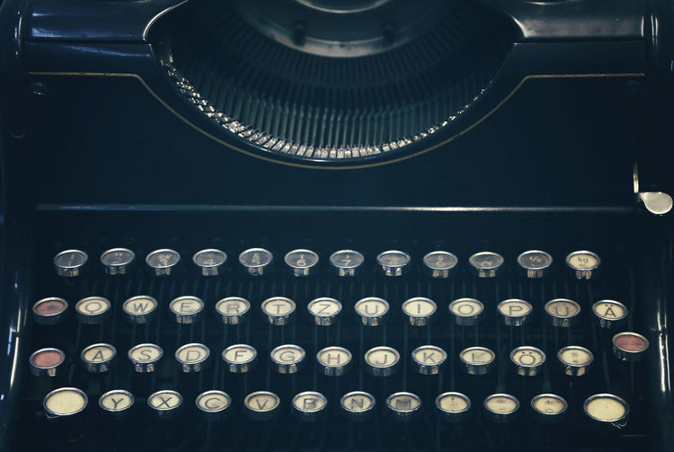 Close-up of typewriter